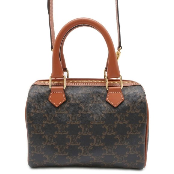 Celine Triomphe Small Boston Leather Handbag Brown - Picture 1 of 16